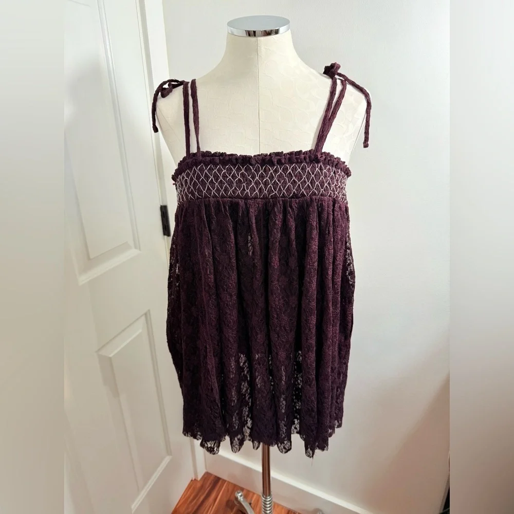 New Free People Rule The World Lace Romper